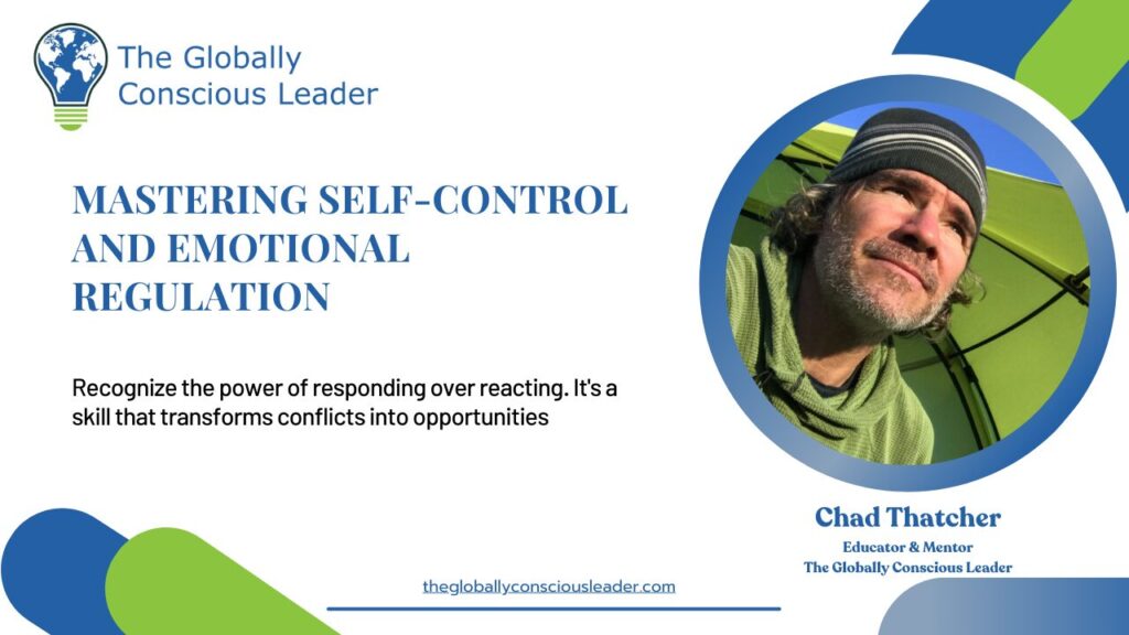 Person outdoors under a green tent, promoting self-control and emotional regulation for conscious leadership.