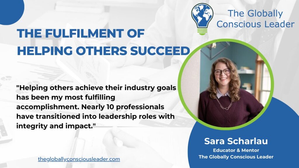 Sara the fulfilment of helping others succeed Landscape